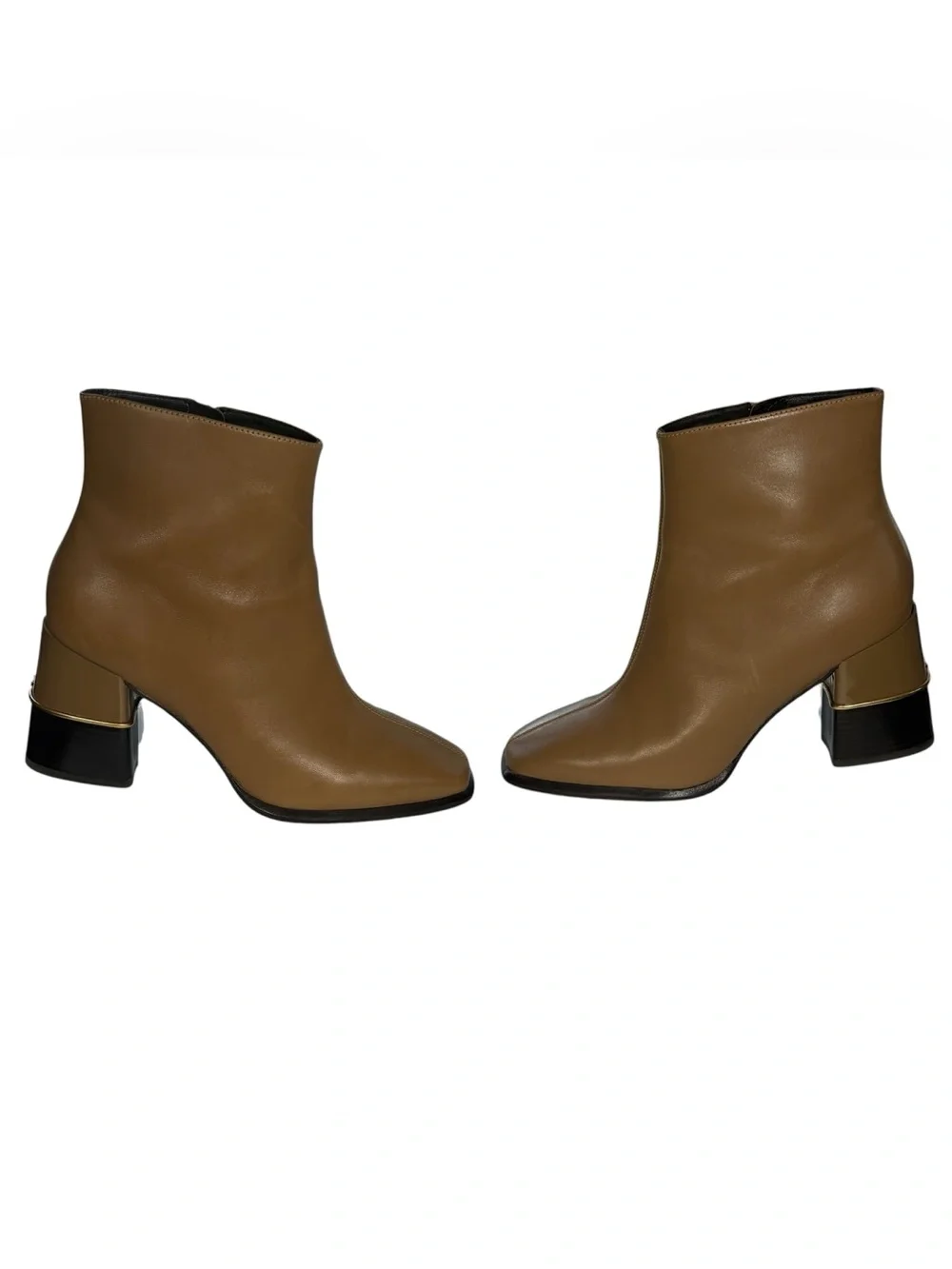Tory Burch Leather Ankle Boots Size 7 Almond Flour